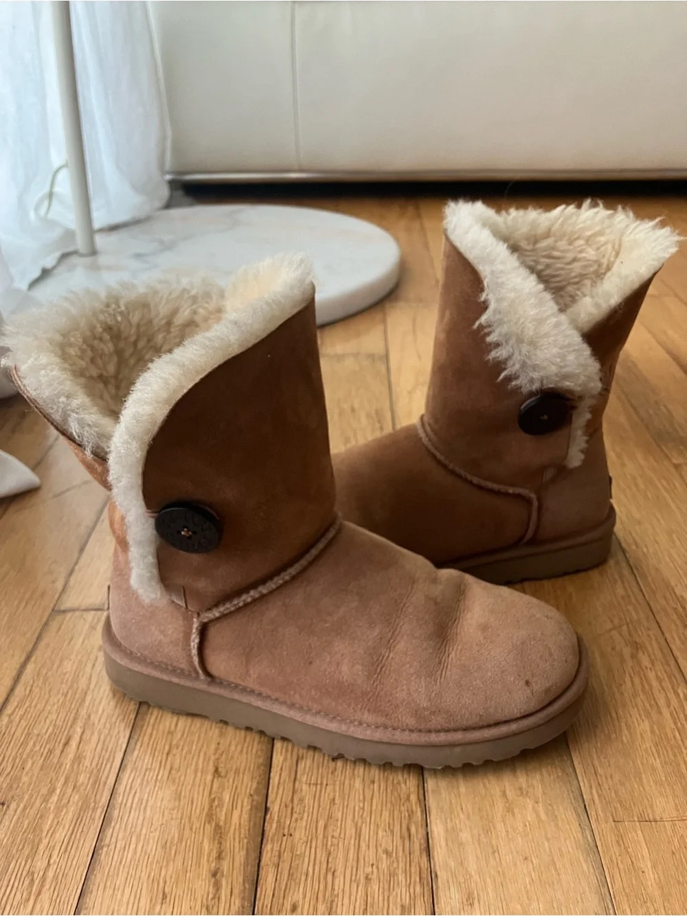 Women's Chestnut Suede UGG Boots, Size 7